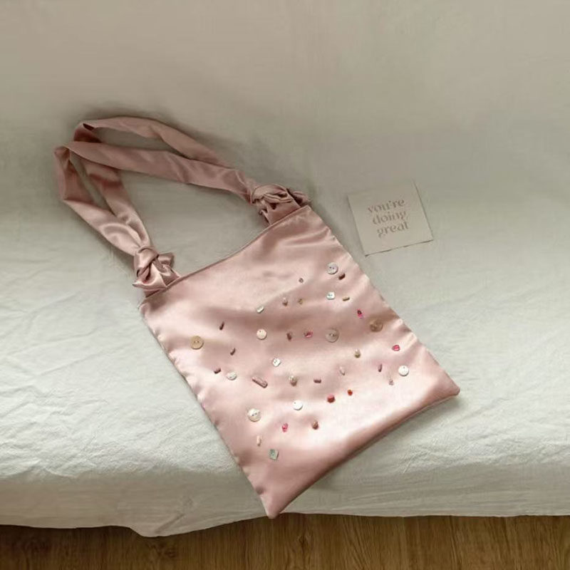 2025新款小众设计彩色宝石手提托特包高级感精致绸缎面腋下单肩包,淘宝优惠券,粉丝福利购,淘宝优惠卷