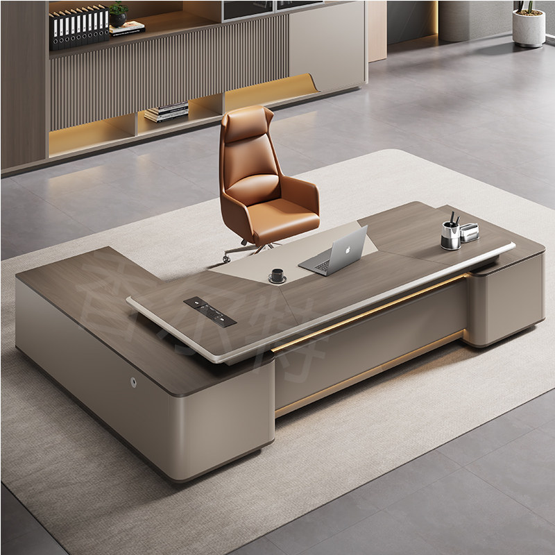 老板办公桌简约现代桌椅组合轻奢董事长办公室总裁大班台经理室桌,淘宝优惠券,粉丝福利购,淘宝优惠卷