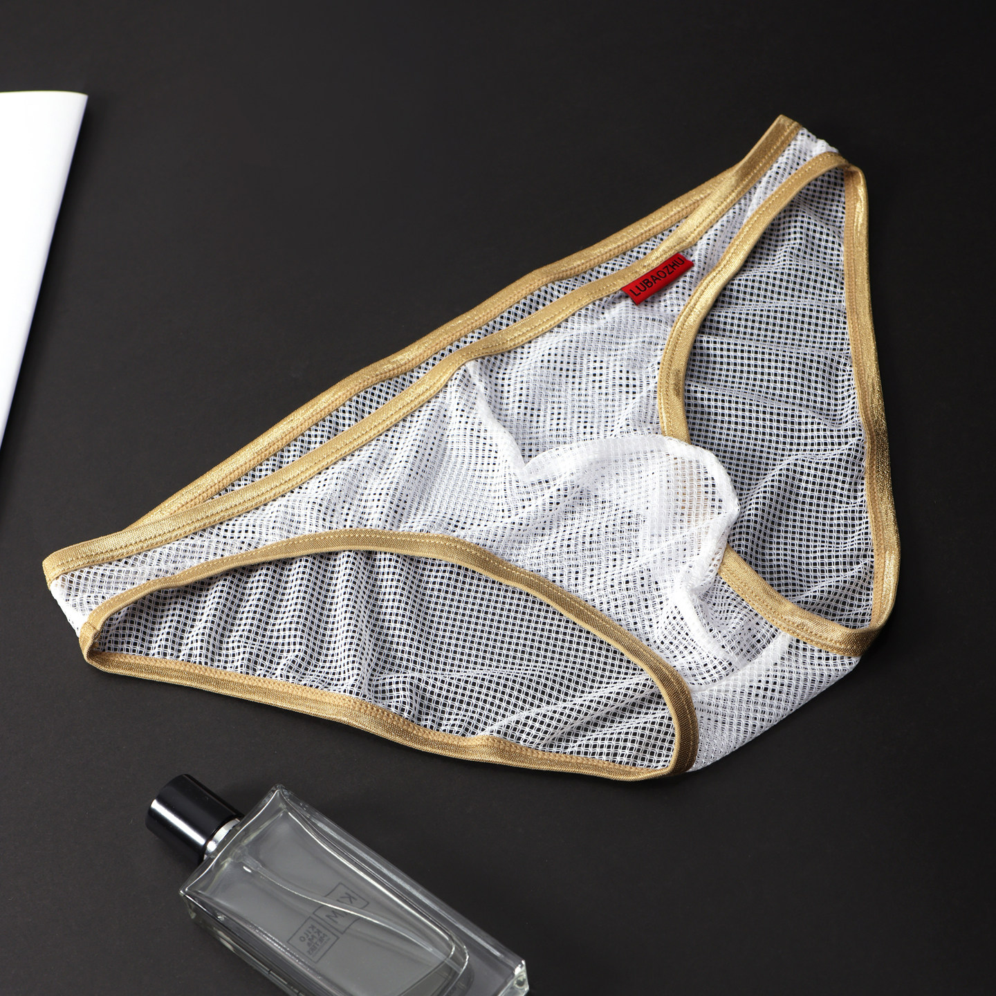 男士内裤网纱性感透明薄款低腰半包臀网透气个性速干纯色三角内裤,淘宝优惠券,粉丝福利购,淘宝优惠卷