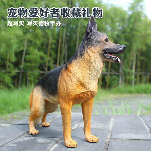 仿真动物模型狗狗玩具德牧黑背摆件大狼狗德国牧羊犬桌面收藏礼物 - 图2
