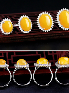 戴妃戒托纯银吊坠耳钉