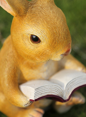 树脂卡通可爱风兔子阳台动物雕塑