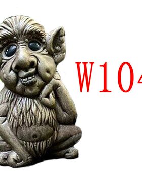 跨境户外树皮人偶部落野蛮人装饰品树脂工艺品野人雕塑花园摆件