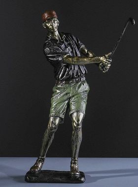 树脂工艺品 运动高尔夫球手家居酒柜装饰摆件 纪念品现代简约