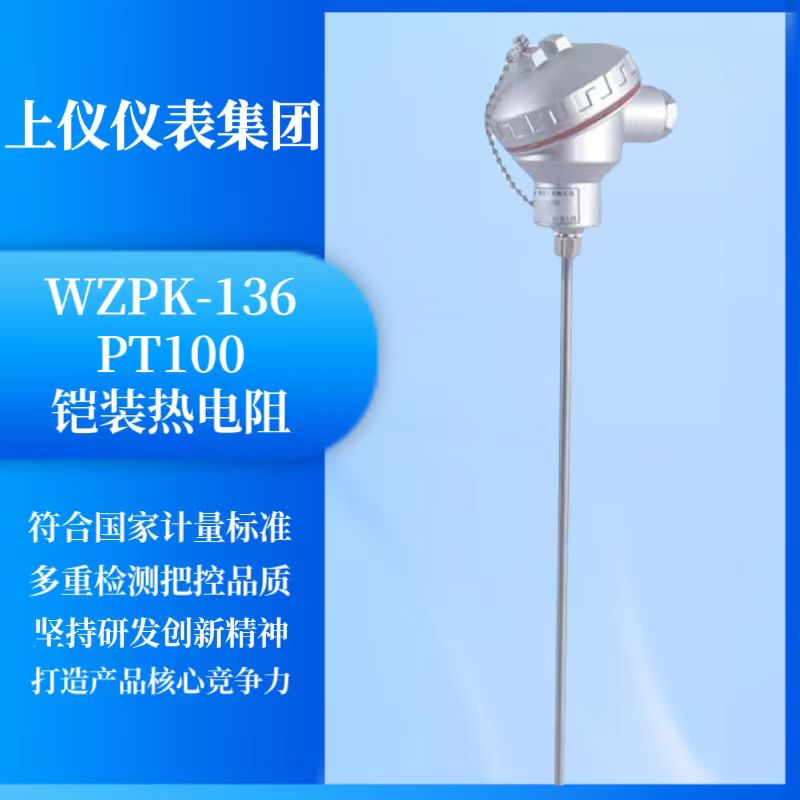 上海仪表铠装热电阻WZPK-136 PT100 L=500mm 0-350度精度A级 - 图2