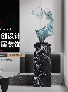 高端透明太湖石雕塑摆件