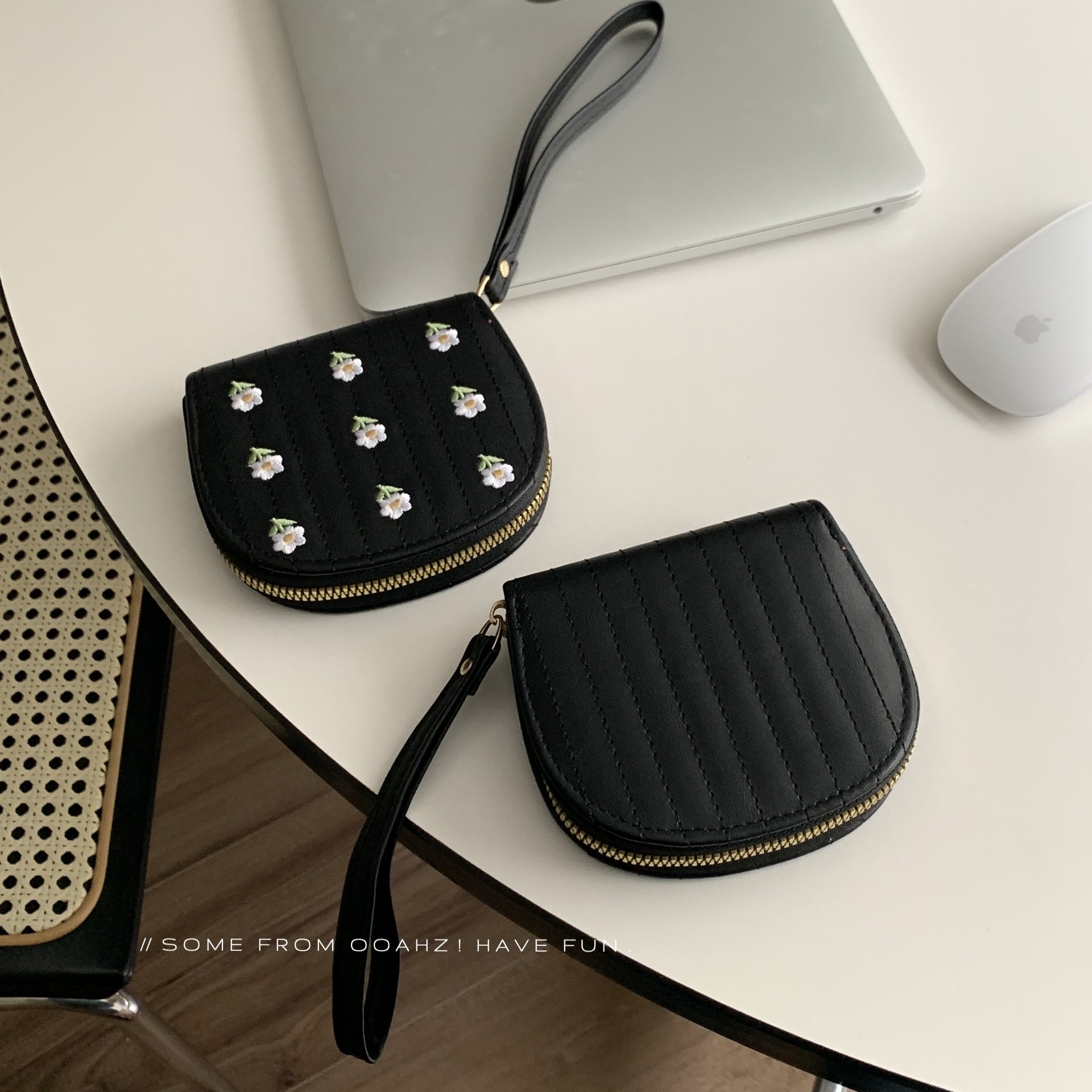 栀子花开 手提零钱包 刺绣碎花便携拉链卡包多功能钥匙包零钱夹,淘宝优惠券,粉丝福利购,淘宝优惠卷