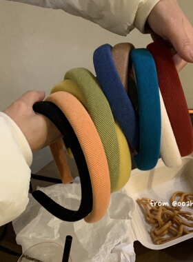 十全十美~10色少女糖果色百搭海绵布艺发箍 高颅顶压发卡洗脸头箍