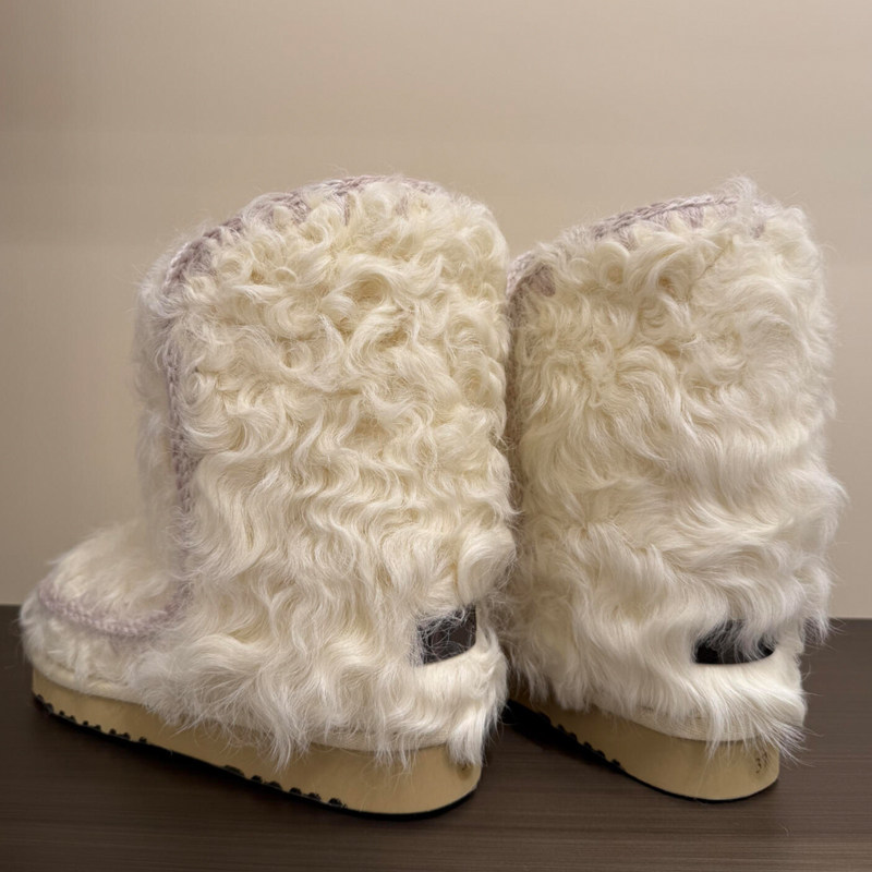 真皮毛一体羊羔毛毛鞋女外穿冬季中筒加绒加厚雪地靴厚底防滑棉靴,淘宝优惠券,粉丝福利购,淘宝优惠卷