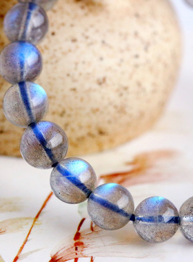 天然马达加斯加蓝光拉长石手链