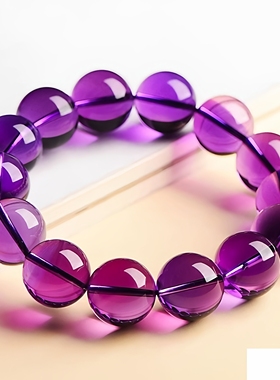 纯天然紫水晶手串男女款水晶手链