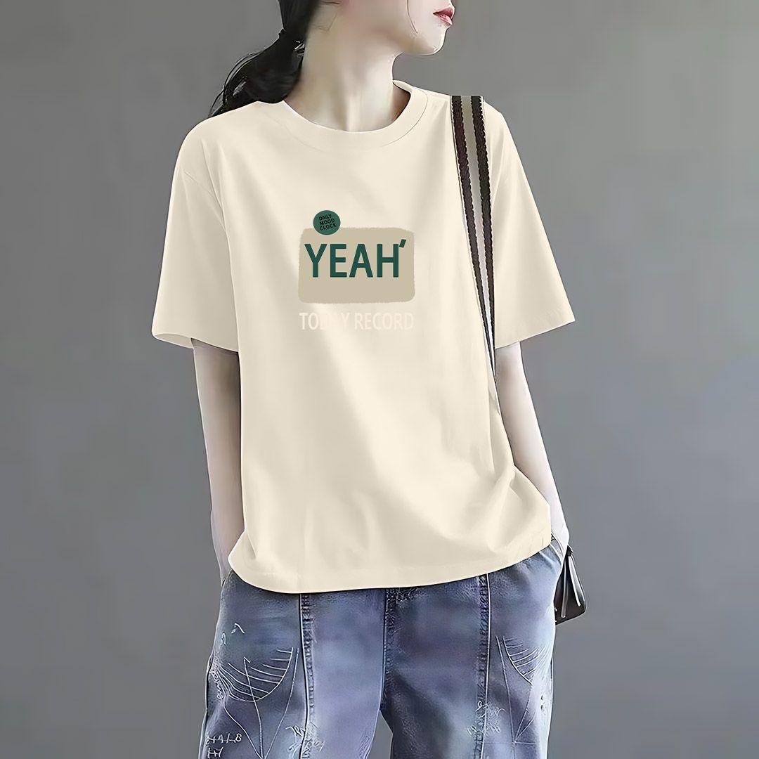 深圳南油纯棉短袖t恤女2025夏季新款小众设计感字母爆款内搭体恤 - 图2