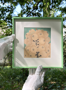 新中式工笔画《黄金果》限量版画
