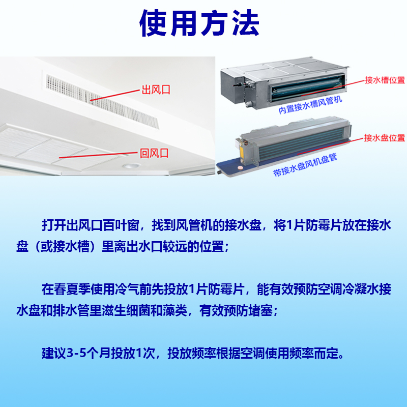 HRC-K801清源防霉片中央空调风机盘管杀菌灭藻疏通积水盘去污清洁