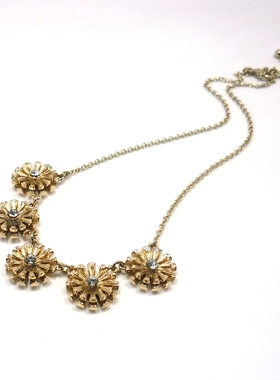 时尚欧美外贸项链短款花朵镀金