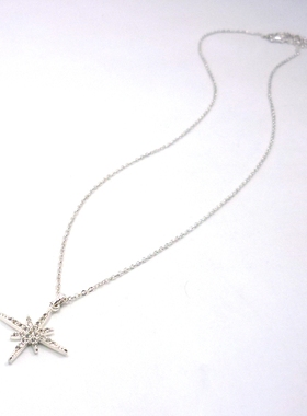 礼品项链八芒星雪花锆石日韩in