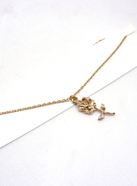 日韩手链抽拉式蝴蝶结玫瑰花锆石