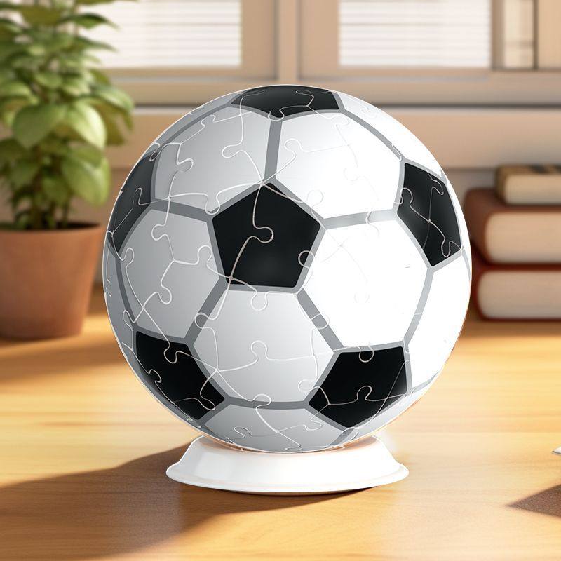 60片拼图立体球创意3D立体球形拼图积木地球足球篮球摆件益智玩具,淘宝优惠券,粉丝福利购,淘宝优惠卷