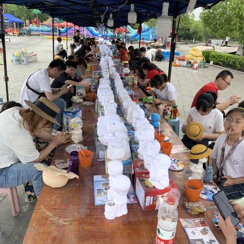 石膏娃娃涂色大号白胚公仔儿童diy手工涂鸦画搪胶陶瓷摆地摊玩具 - 图1