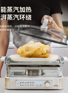 洁氏玻璃电蒸锅3秒出蒸汽
