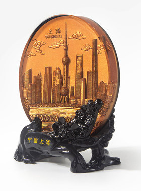 水晶浮雕摆件国风客厅旅游纪念品