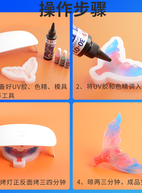DIY水晶滴胶手机壳UV封层手工无气味速干标本模具环氧树脂高透明