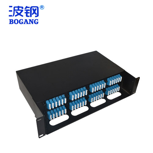 波钢MPO公头LC192芯光纤配线架内置24芯预端MPO模块盒19寸2U48口 - 图1