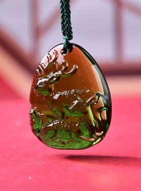 集雅轩宋韶光2026马年吉祥物生肖属蛇 灵鹿长春 琉璃摆件礼品