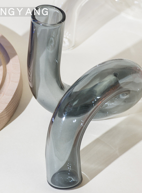 特价瑕疵玻璃北欧ins风弯曲摆件