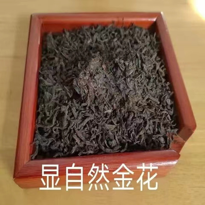 广西金花六堡茶梧州黑茶菌花香2015年陈筐散茶祛湿500g特级熟茶叶-图0