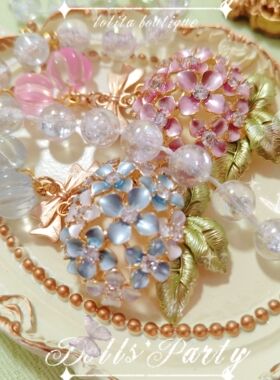 lolita手作项链无尽夏绣球花胸针项链cla系古董Jane Marple etc风