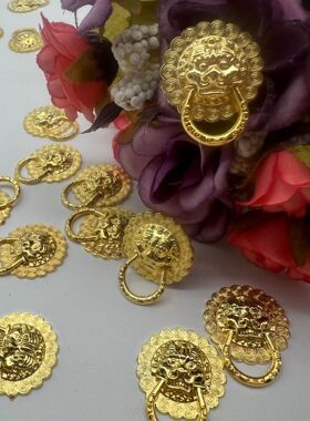 优品狮子头仿古拉手金库银库门钉配件中式弹簧狮子头拉手小拉环