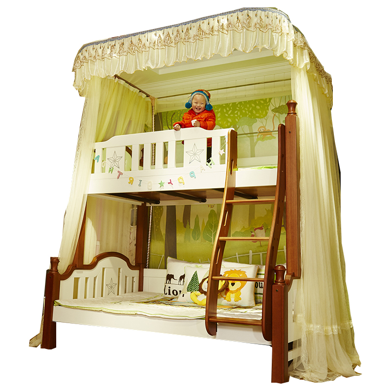 上下铺子母床蚊帐双层床梯形伸缩导轨支架学生儿童母子高低床蚊帐