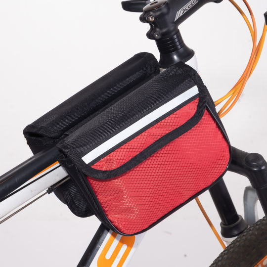 自行车包山地车儿童车上管包手机包骑行装备菱形格马鞍包水壶包