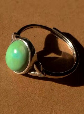 原矿绿松石戒指指环diy作品镶嵌