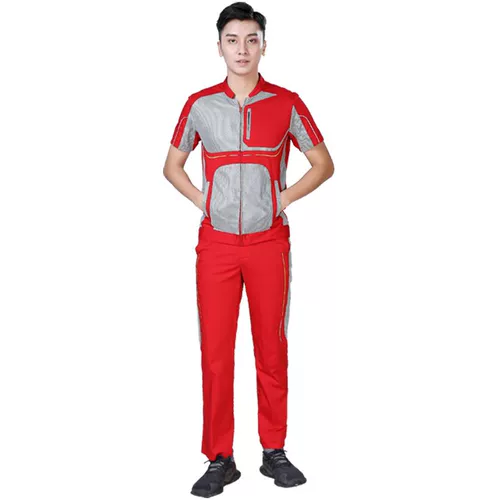 Летний дышащий раздельный комбинезон, прямые продажи с завода, короткий рукав, делается под заказ, с печатью вашего логотипа