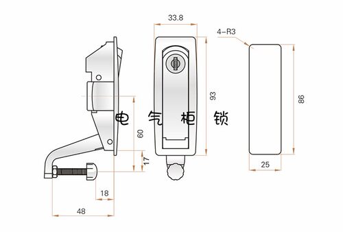 现货MS606-2弹跳门锁控压机平面锁设备按钮门锁高压锅炉门锁 - 图1