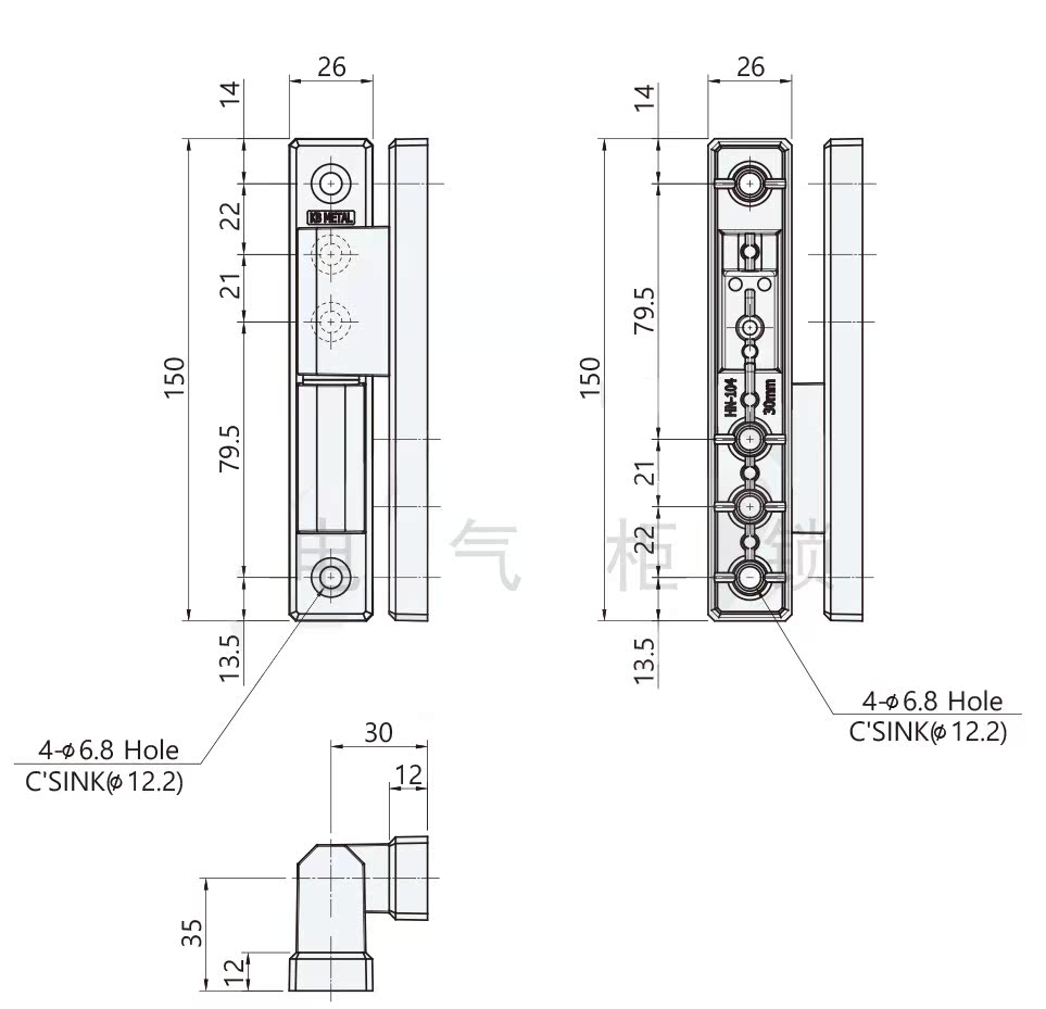 CL103韩国电气柜铰链合页出口铰链CL103重型设备铰链长年现货 - 图2