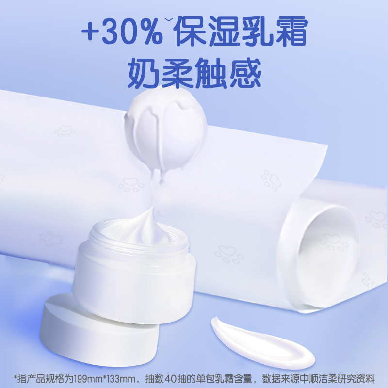 洁柔Lotion小奶皮保湿纸巾婴儿乳霜纸鼻敏感干湿两用云柔巾抽纸 - 图2