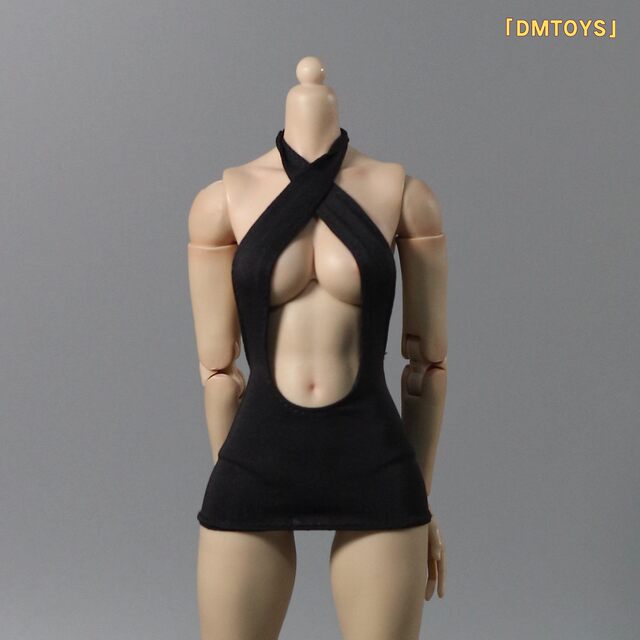 DMTOYS 1/6 Soldier Women's Clothes Avant-Garde Sling Hip Dress DF087 Movable Rubber Doll Clothes