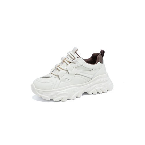 真皮厚底老爹鞋女2025秋冬新款增高百搭轻便运动鞋炸街时尚休闲鞋 - 图3