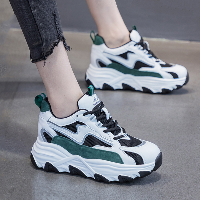 真皮内增高老爹鞋女松糕厚底8cm2025秋冬新款网红单鞋休闲运动鞋,淘宝优惠券,粉丝福利购,淘宝优惠卷