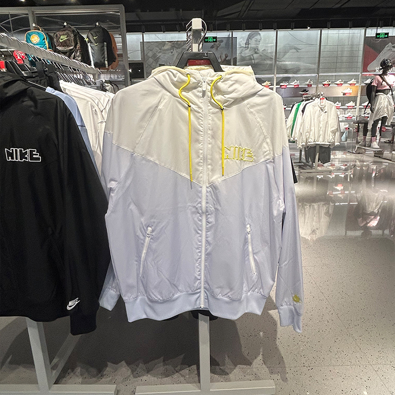 正品Nike/耐克男子运动休闲梭织外套防风宽松连帽夹克 DX0695-085 - 图1