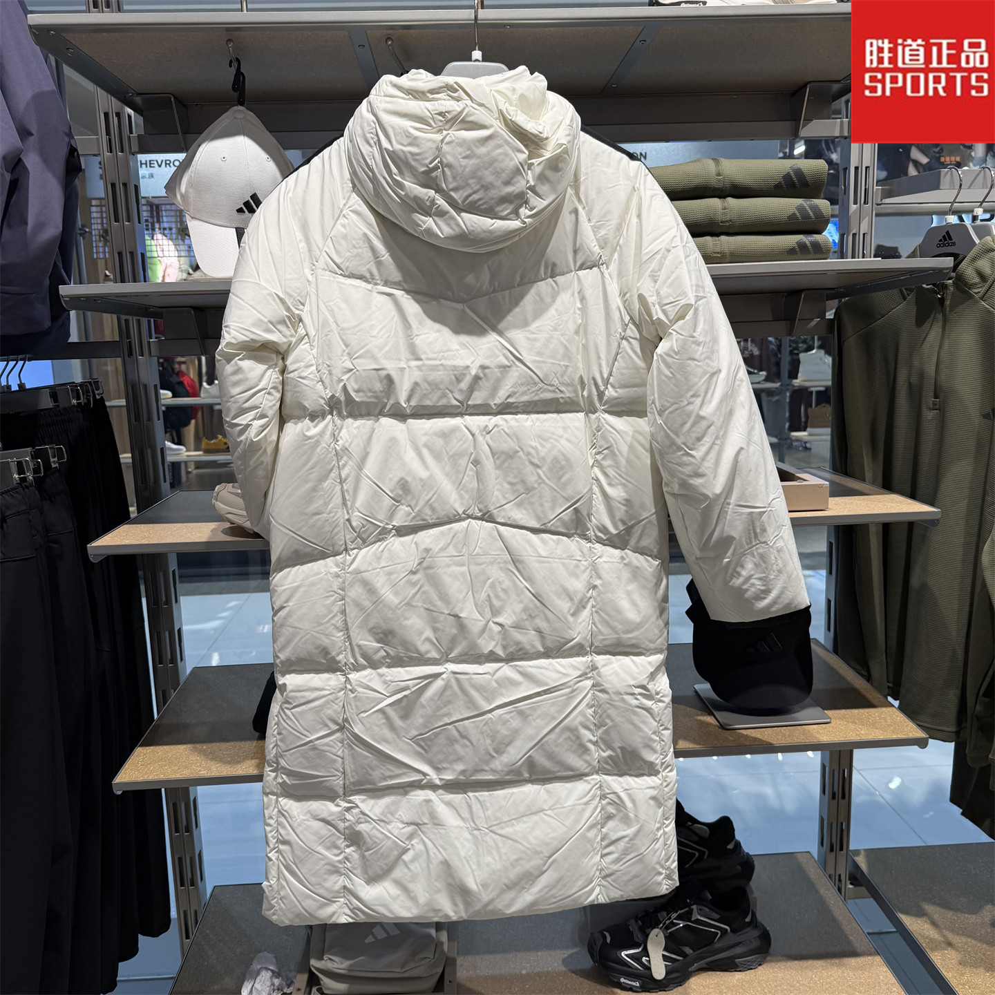 Adidas阿迪达斯男女羽绒服金晨同款长款保暖三条杠白色外套KC2497,淘宝优惠券,粉丝福利购,淘宝优惠卷