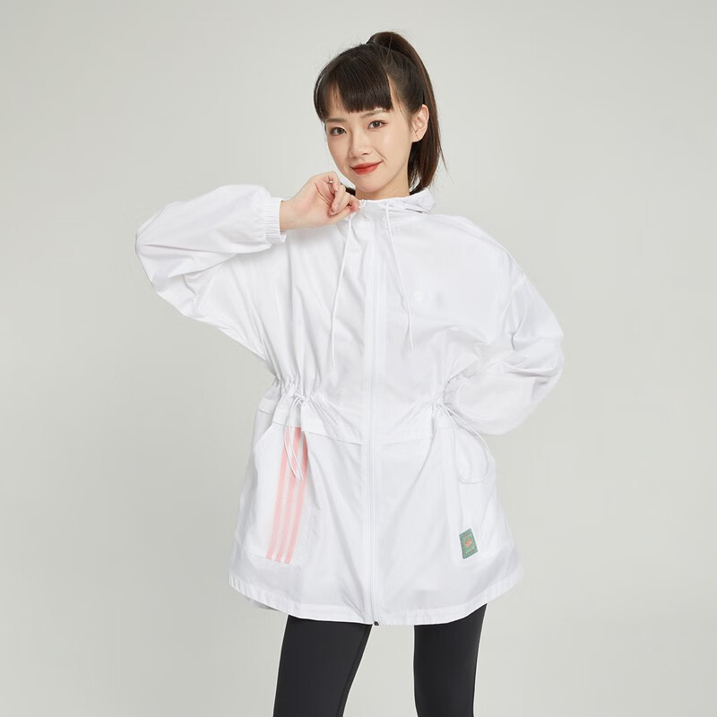 正品Adidas/阿迪达斯neo外套女春季休闲防风服运动夹克 IJ6619