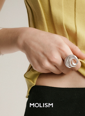 单依纯同款圆形拉丝朱鹭纯银戒指