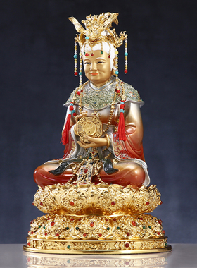 琉晶红彩铜雕骊山老母无极