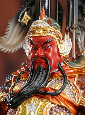 纯铜关公武财神招财供奉摆件