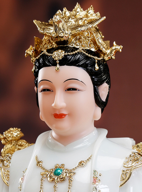 汉白玉女娲娘娘神像供奉大地之母像体补天创世女神女阴娘娘像摆件