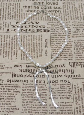 金属蝴蝶结女异型不规则珍珠项链